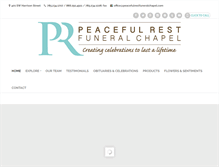 Tablet Screenshot of peacefulrestfuneralchapel.com